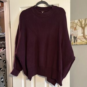 Purple Oversized Shrug with Fuzzy Texture